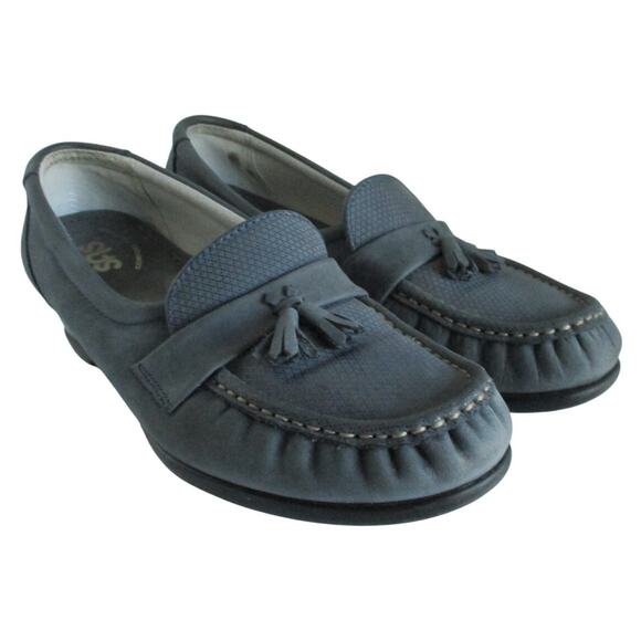 SAS Women's Blue Tassel Low Heel Loafer Shoes Size 7.5M - Picture 1 of 9